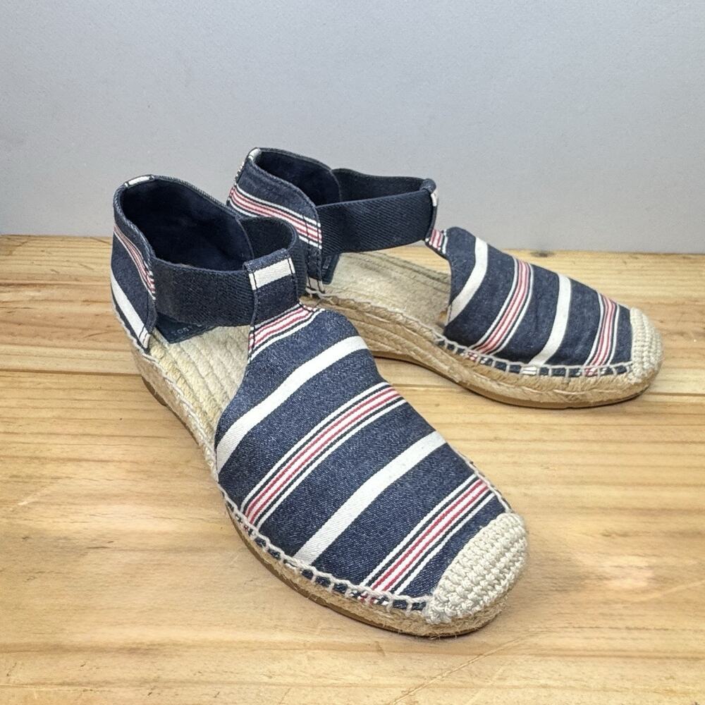 Tory Burch Espadrille Nautical Stripes Wedge